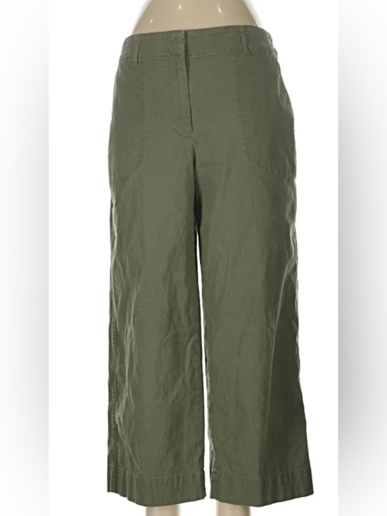 Talbots Pants - Talbots Olive Wide Crop Pants